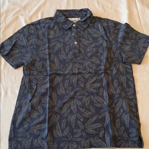 Goodfellow & Co Navy Leaf Print Polo Shirt